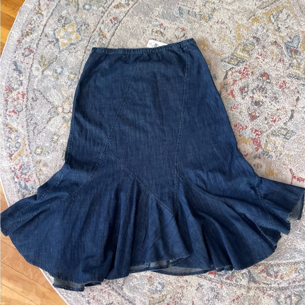 Elegant Denim Flared Skirt